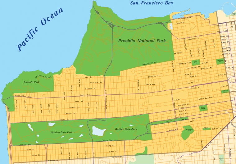 West of Van Ness Map Map